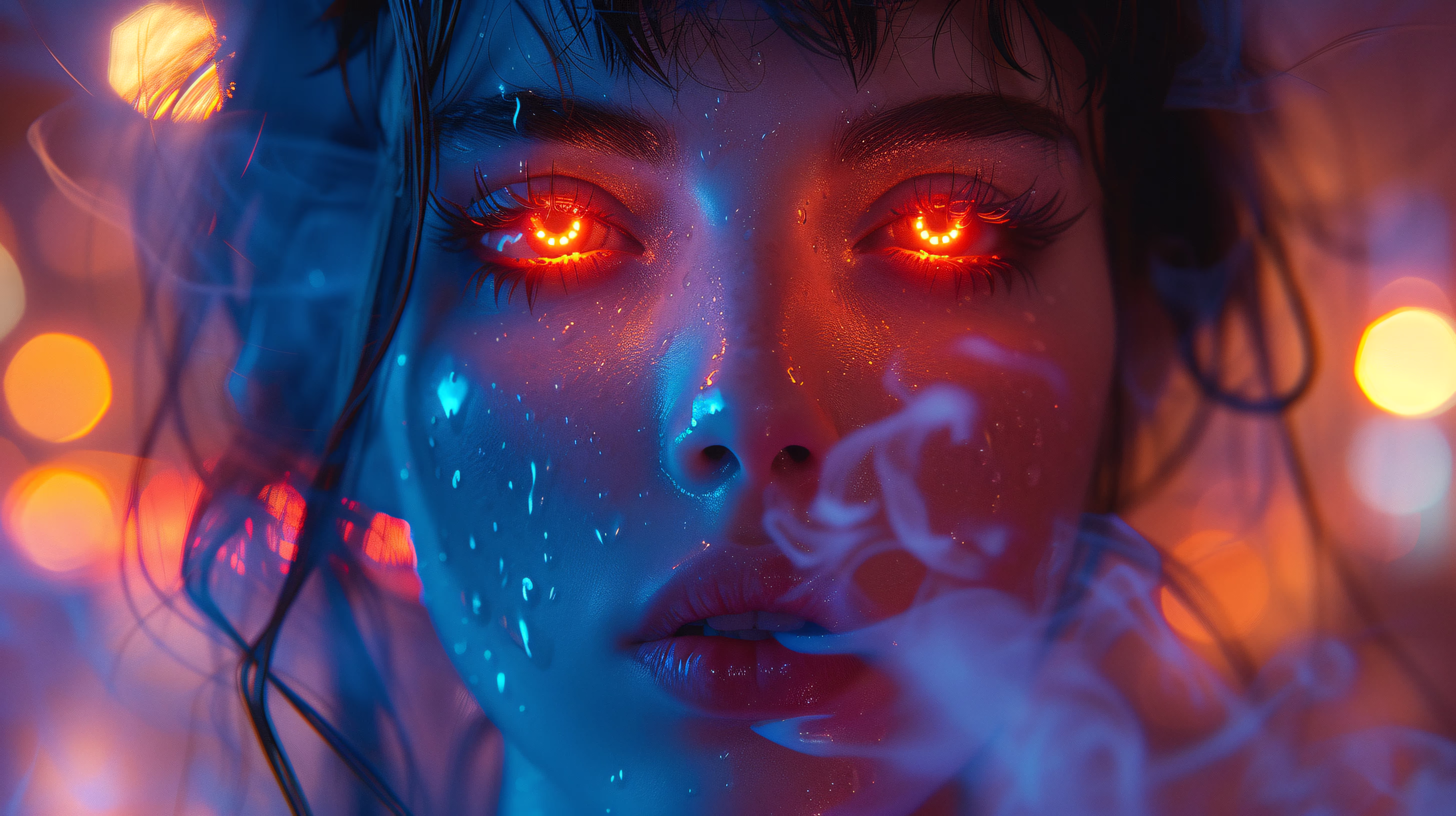 Artistic: Young woman smoking cannabis in a CSC in Bahia Grande Artistic: Young woman smoking cannabis in a CSC in Bahia Grande