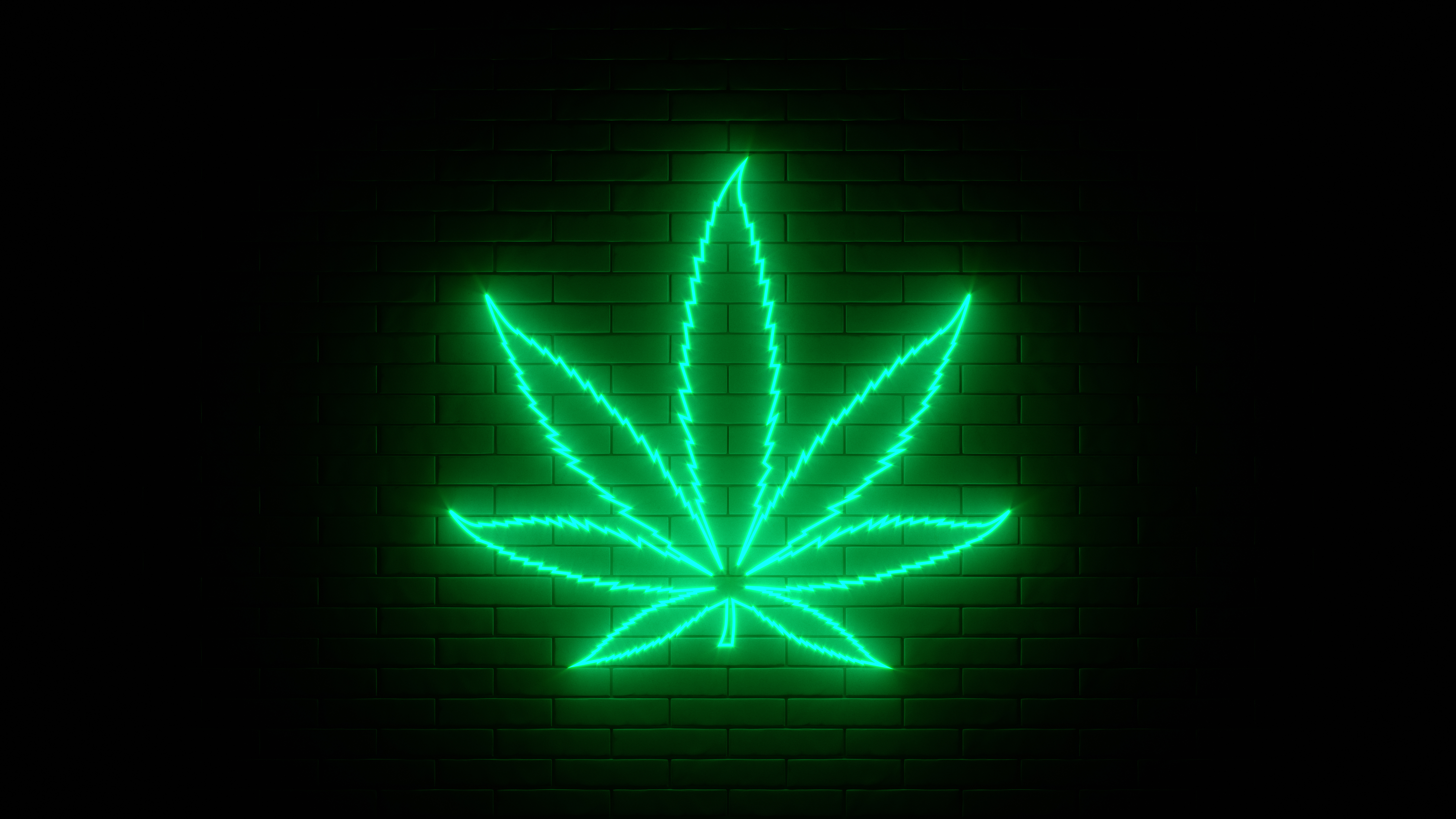 Cannabis Social Clubs (CSC) on Mallorca - Cannabis leaf as a green LED