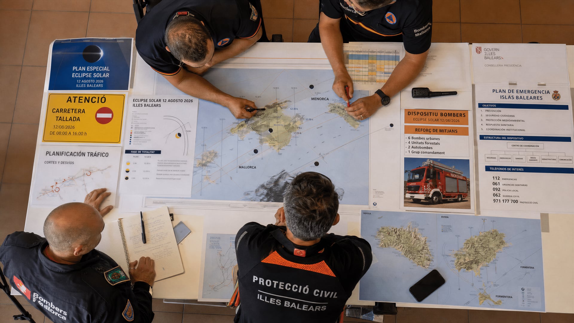 Balearic emergency plans and road closure notices prepared for the 2026 solar eclipse