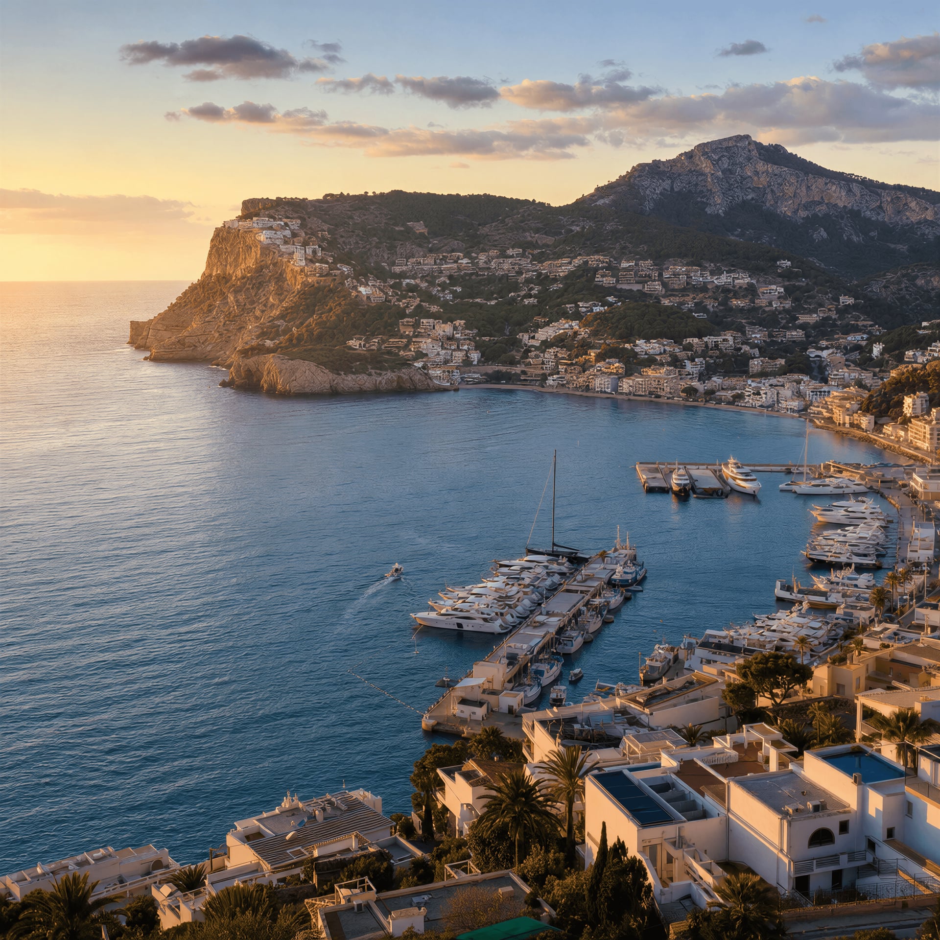 Port d'Andratx harbour view, southwest Mallorca — near cannabis social clubs