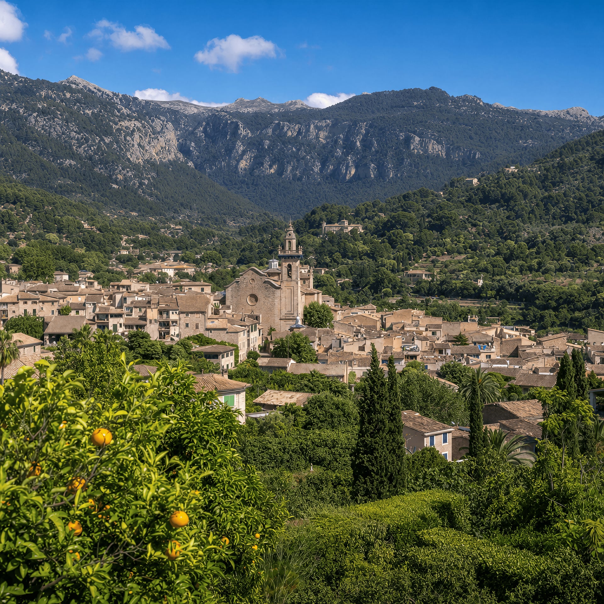 Valley and mountain view of Sóller, Mallorca