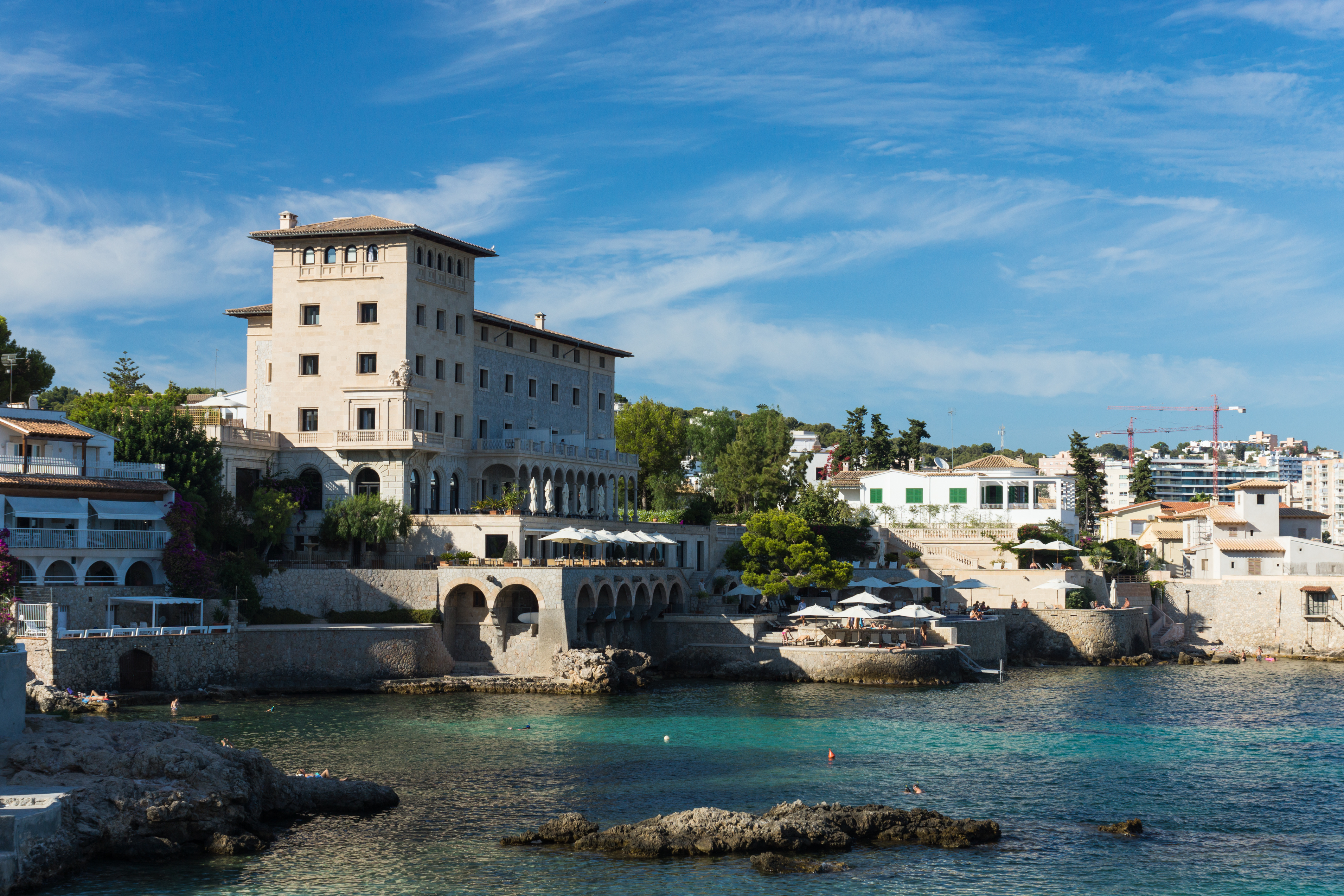 Old imposing houses on the promenade of Illetas