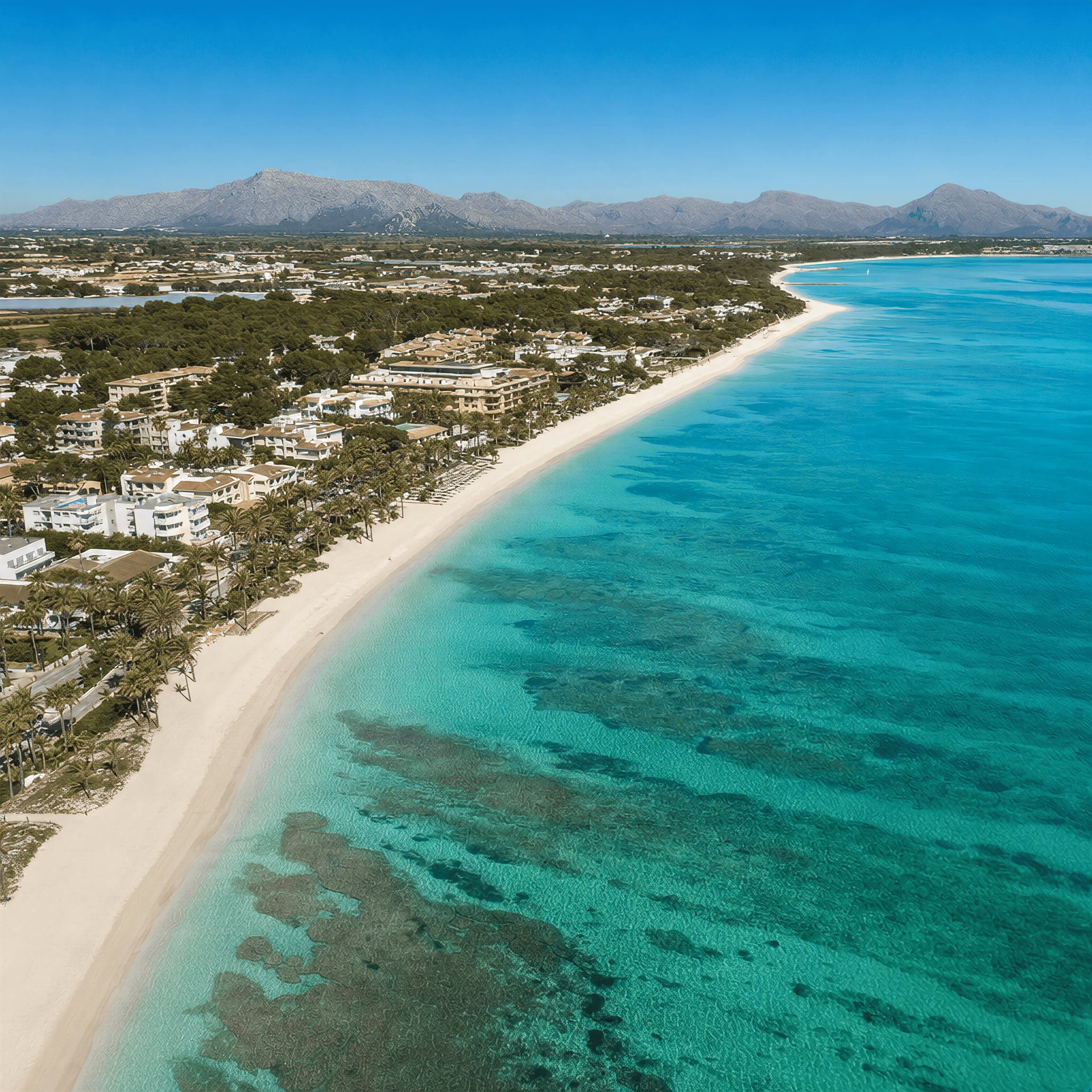 Coastal view of Playa de Muro, Mallorca